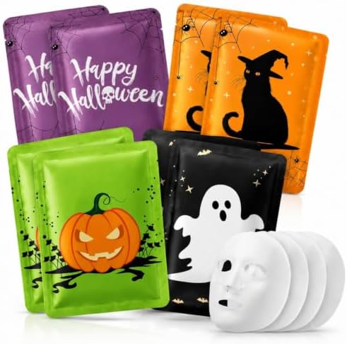 Batiyeer 8 Pcs Halloween Facial Mask Gift, Spooky Basket Stuffer for Women by Batiyeer