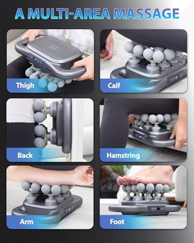 UFFAE 16-Head Massage Gun, Deep Tissue Percussion Massager with 9 Modes & 9 Intensities, 2600mAh Battery Back Bassager for Pain Relief Deep Tissue for Muscle Pain Relief in Back, Legs, Shoulders - Image 6