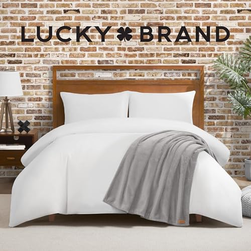 Lucky Brand Solid Plush 50"x70" Throw Blanket, Glacier Gray - Soft, Cozy, and Timeless Comfort - Image 5