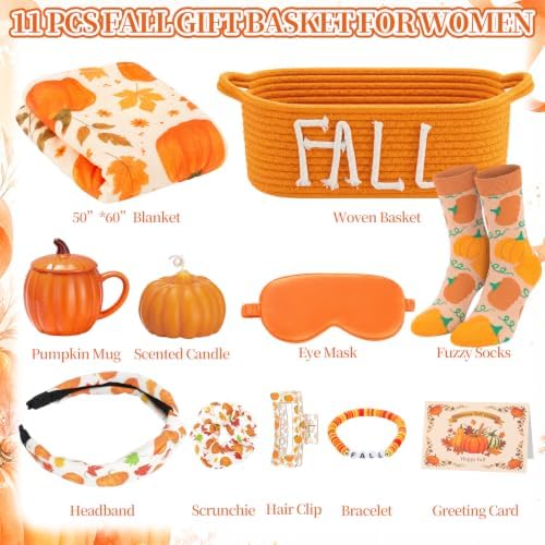Willinglong Fall Gift Basket for Women, 11 Piece Autumn Self-Care Gift Set - Image 2