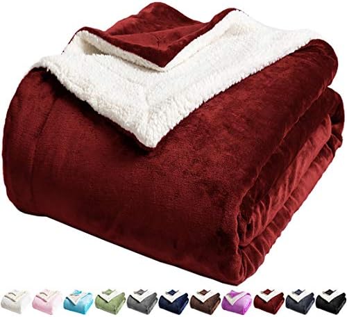 LBRO2M Sherpa Fleece Bed Blanket Super Soft Plush Warm Throw Queen 90"X90" by LBRO2MBedding
