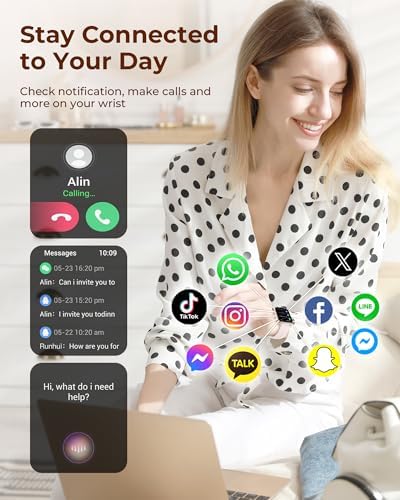 Smart Watch for Women, 30-Day Battery Life, Bluetooth Call (Answer/Make), 1.85" HD Fitness Tracker with Heart Rate Sleep SpO2 Monitor, 100+ Sports Modes, 4 Bands & 2 Charms, Android iPhone Compatible - Image 4