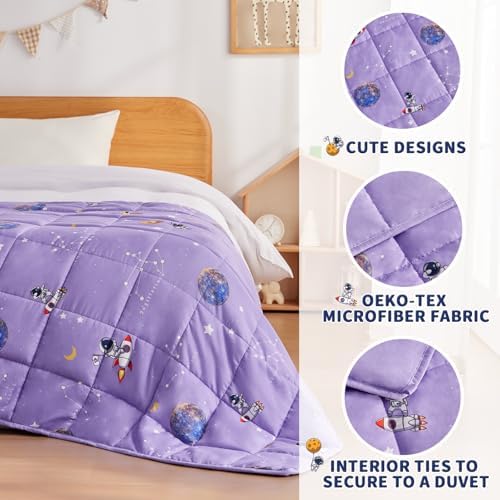 anfie Weighted Blanket(40"x60" 7lbs) Weighted Blanket Cooling Blanket for Resting,Throw Size Breathable Blanket with Premium Glass Bead(Space Purple) - Image 2