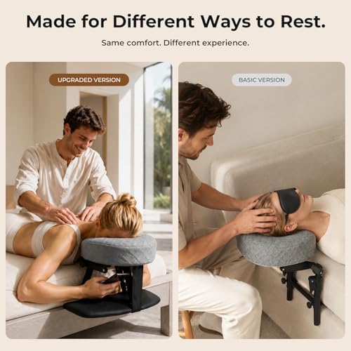 Freebody Upgraded Massage Headrest for Bed with Armrest Shelf & Breast Pillow, Adjustable Massage Face Cradle at Home,18" Height Massage Head Holder for Sleeping Mattress, Classic Grey - Image 6