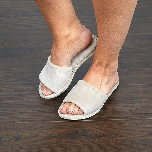 Dearfoams womens Slipper Memory Foam Summer House Shoe Beatrice Terry Slide - Image 6