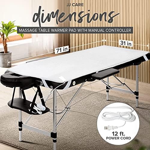JJ CARE Massage Table Warmer 31"x71", Manual 3 Heat Control Fleece Pad, Heated Massage Table, 12 FT Cord, Overheat Protection - Image 4
