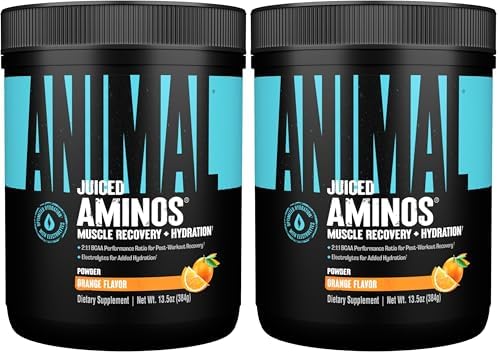 Animal Juiced Amino Acids - BCAA Powder EAA Matrix Plus Hydration with Electrolytes and Sea Salt Anytime Recovery and Improved Performance, Orange Flavor, 30 Servings (Pack of 2) by Animal