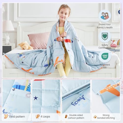 Weighted Blanket 7lbs Small Heavy Throw Blanket Gifts 41"x60" Airplane - Image 7