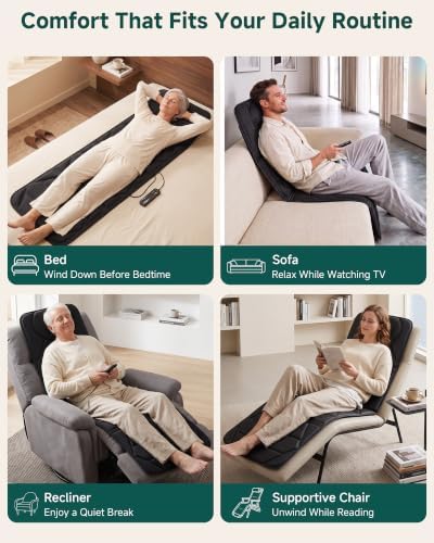 Snailax Full Body Massage Mat with Heat, 10 Motors Vibration Massage Pad - Image 4