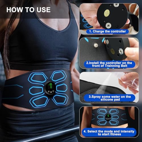 FDA Cleared - MHD TENS Muscle Stimulator Electronic Abs Muscle Toner Ab Machine Trainer for Abdomen Easy Abs Muscle Stimulation and Activation, Home Gym Use Black1 - Image 6