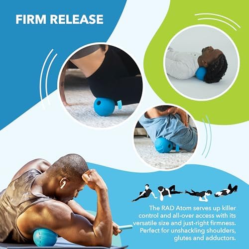 RAD Atom – Extra Firm Yoga Deep Tissue Massage Ball – Myofascial Release Ball for Back Pain, Shoulders, Glutes, Hamstrings, Traps & Pecs – Trigger Point & Mobility Therapy - Image 3