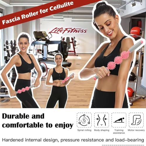 Cellulite Massager, Fascia Blaster for Cellulite, Muscle Roller Stick Lymphatic Drainage Massager for Relif Body Sorness, Trigger Points, Sports Legs, Back Recovery, Candy Pink - Image 2