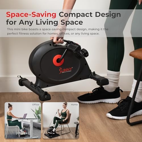 Sunny Health & Fitness Smart Mini Cycle, Under Desk Pedal Arm/Leg Exerciser - Image 4