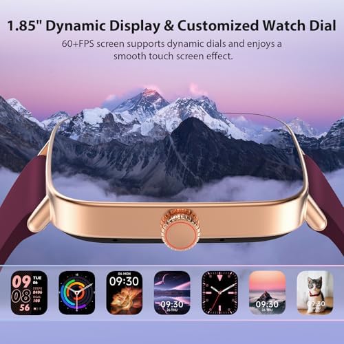 Smart Watch for Women Men, 1.85" HD AMOLED Fitness Tracker (Answer/Call) with 24/7 Heart Rate/Sleep/SpO2 Monitor for iPhone & Android, 120+ Sports Modes Smartwatch with IP68 Waterproof, 2 Bands - Image 6