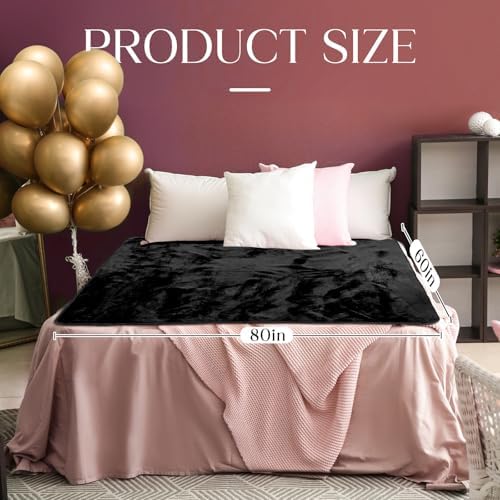 Tisancy Waterproof Blanket and Stain Proof, Queen Size 80'' x 60'' Double Side Leakproof Reversible Sherpa Flannel Fleece 3 Layer Lightweight Black Blanket, Absorbs 50oz - Image 5