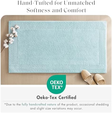Madison Park Splendor Reversible 100% Cotton Bath Rug, 20 x 30, Blue - Image 4