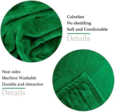 NANPIPER Fleece Blankets Super Soft Flannel King Size Blanket for Bed Luxury Cozy Microfiber Plush Fuzzy Blanket,Emerald Green - Image 2