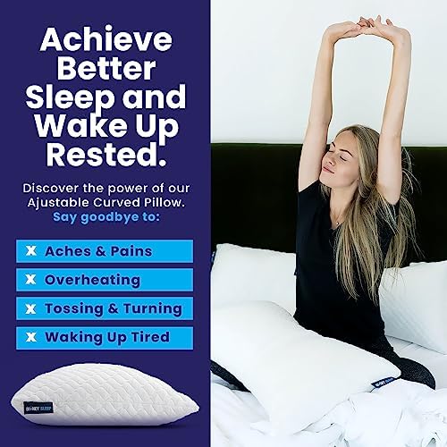 Sidney Sleep Set of 2 Queen Size Bed Pillows for Side and Back Sleepers - Adjustable Filling - Memory Foam Pillows for Neck and Shoulder Pain - Customizable Loft - Extra Foam Included (White) - Image 6
