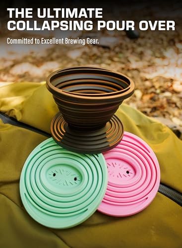 COLETTI Sierra Camping Pour Over Coffee Dripper — Collapsible Pour Over Coffee Dripper — Includes Pack of Paper Filters [Teal, Pack of 1] - Image 3