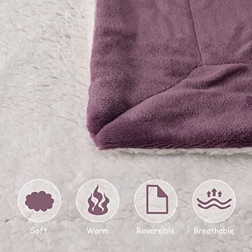 NANPIPER Baby Sherpa Blanket,Warm Toddler Throw Blanket,Soft Newborn Fleece Blanket for Winter (Cassis Purple,30x40 inches) - Image 5