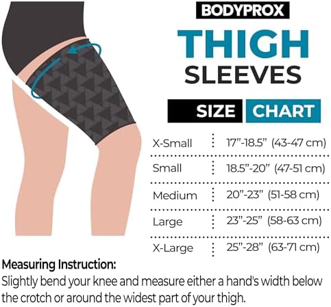 BODYPROX Thigh Compression Sleeve(1 Pair), Hamstring Compression Sleeve for Men and Women - Image 2