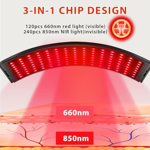 Viconor Red Light Therapy for Face,Red Light Therapy Lamp Back Device,Infrared Light Therapy for Body 660nm&Near Infrared 850nm Red Light Therapy Device Skin Care at Home Muscles,Joints - Image 4