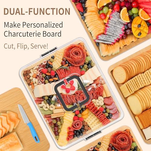 CAWIU Large Charcuterie Board with Lid, Portable Cheese Board & Snack Tray - Image 5