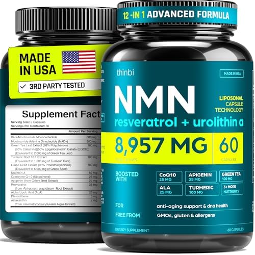 Thinbi NMN & NAD Supplement with Urolithin A, 60 Count by Thinbi