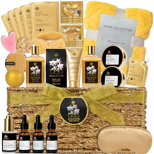 Gifts for Women, 35 Pcs Orchid Bath & Body Gifts Basket, Get Well Soon Gift by RAROSAACCA