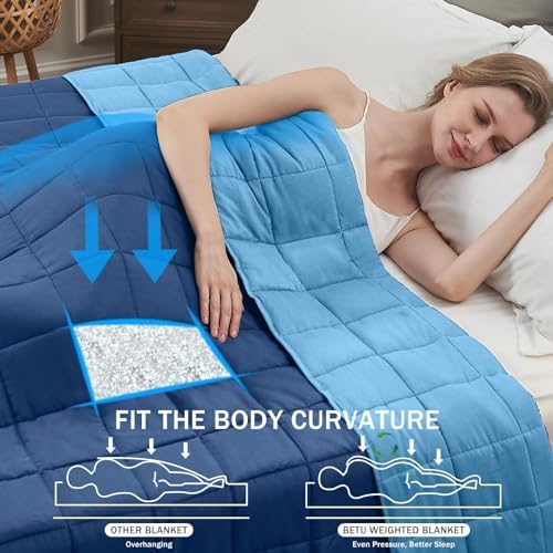Weighted Blanket for Adults 20lbs, 80"x87", King Size Cooling Heavy Throw Blanket for 180-220lbs, Microfiber Soft Big Blankets Weighted Comforter, Blue - Image 2