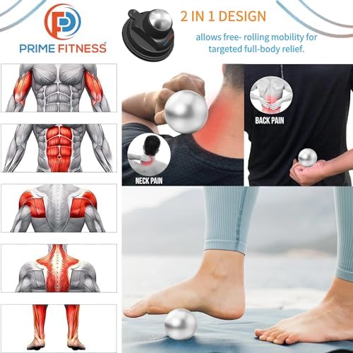 PRIME Fitness wall Mounted Massage Ball | Cold Therapy | wall Mounted Back Massager | cryo Stick | Relieve Muscle Pain (360 Wall Massager) - Image 3