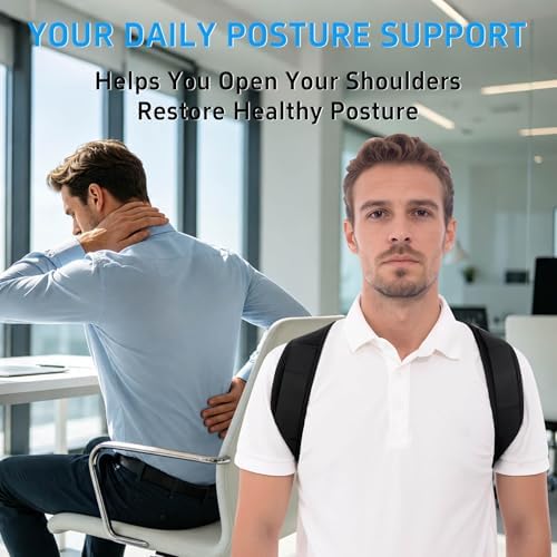 Back Brace Posture Corrector for Women Men Shoulder Support Straightener Pain Relief Upper Spine Hunchback Thoracic Device Plus Size Straps Correction Fixer Trainer Best Straight Black Large/X-Large - Image 2