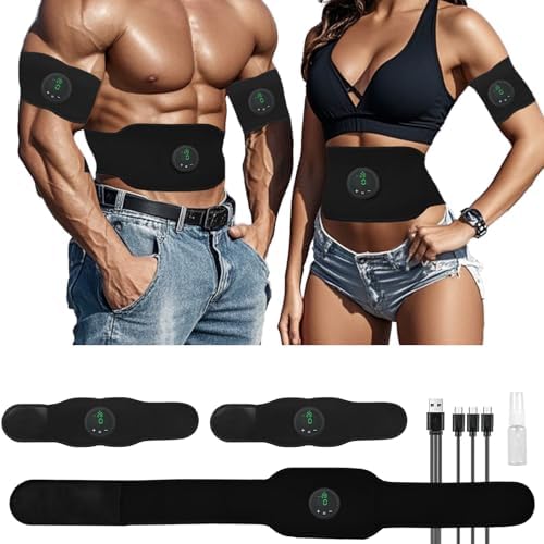 Electronic Muscle Stimulator, 12 Modes Abs Stimulator Muscle Toner, Ab Machine Trainer for All Body, Fitness Strength Training Workout Equipment for Men and Women by Unknown
