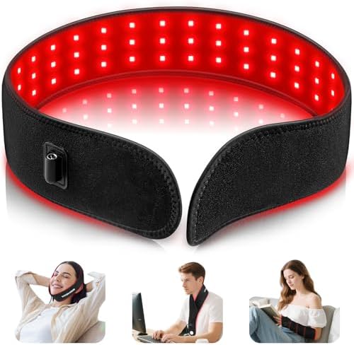 Red Light Therapy Belt for Body, Near Infrared Light Therapy for Face Neck 15W Wearable Red Light Neck Wrap with Timer Belt for Chin Hand Wrist Knee Unisex Gift by Viconor