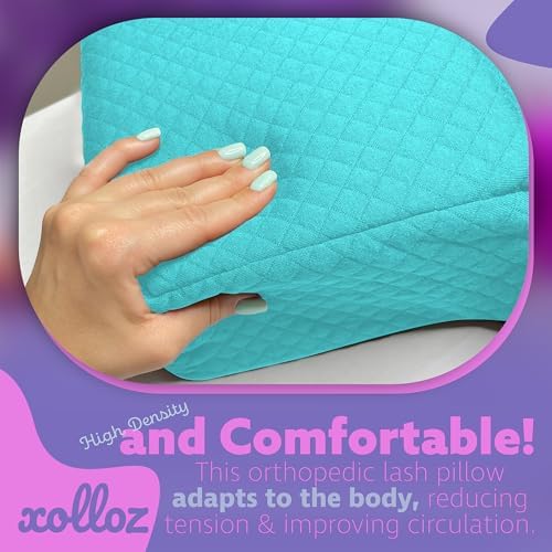 Lash Pillow, Memory Foam Eyelash Pillow for Lash Beds, Blue - Image 3