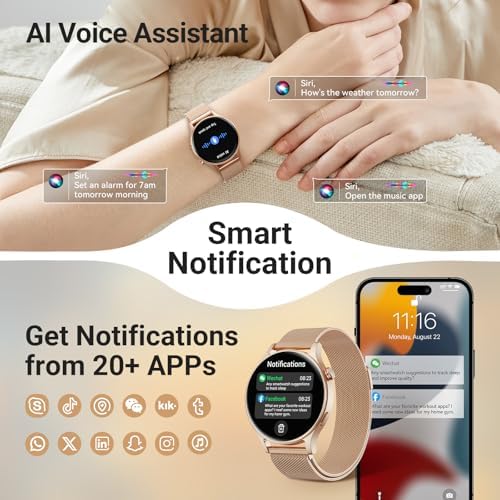 Smart Watch for Women, Compatible with Android Phones iPhone (Bronze) - Image 4