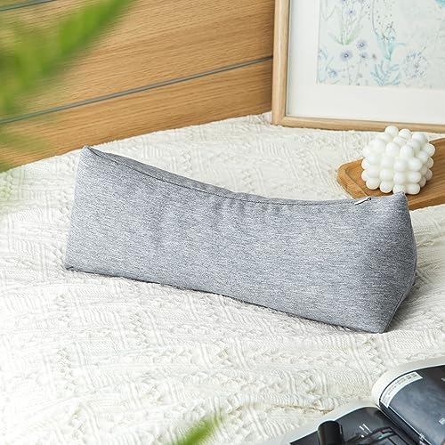 Buckwheat Neck Support Pillow Cervical Neck Cylinder Bolster Pillow,Buckwheat Hulls Adjustable Roll Pillow,Neck Pain Relief for Back and Side Sleepers Round Pillows for Lunch Break Grey, 6*15 inch - Image 6