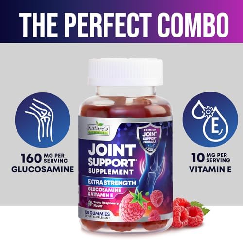 Joint Support Gummies - Extra Strength Glucosamine Gummy Supports Flexibility, Joint & Cartilage Health for Back, Knees, Hands - Natural Vitamin E for Immune Support for Women & Men - 120 Gummies - Image 3