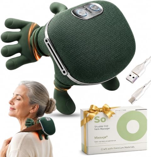 BeFit24 Deep Tissue Neck Massager with Heat, Upgraded 4D Feels Like Real Hands, Shiatsu Shoulder & Back Massager, Cordless Rechargeable for Relaxation & Comfort by BeFit24