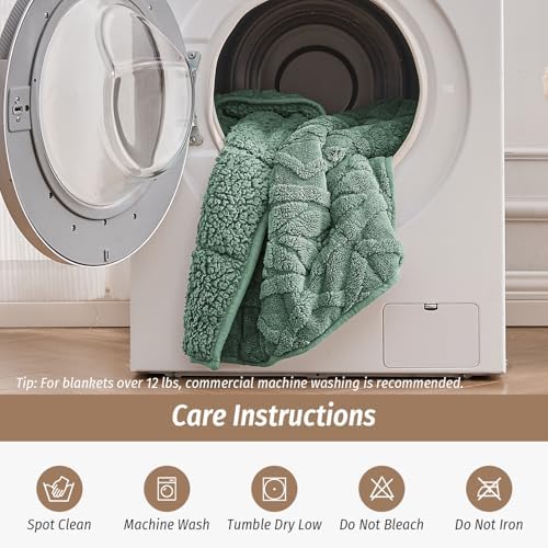 Wemore Soft Weighted Blanket for Adults 60" x 80" 15 lbs Queen Sage Green - Image 7