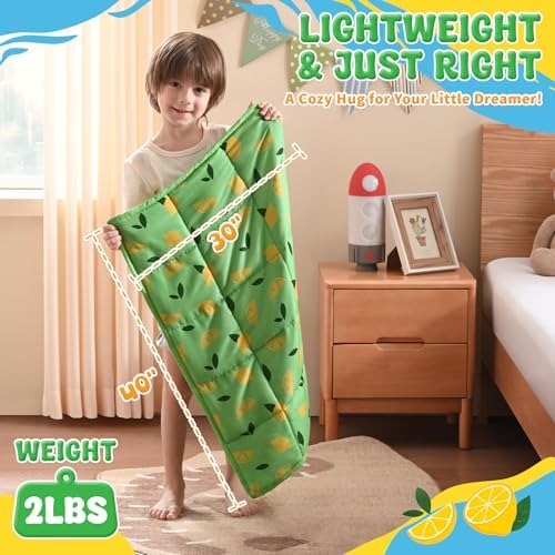 anfie Weighted Lap Pad 2 Pounds, Weighted Blanket (30"*40") Cooling Blanket for Resting,Weighted Throw Blanket for Travel Indoor Outdoor (Lime Green) - Image 3