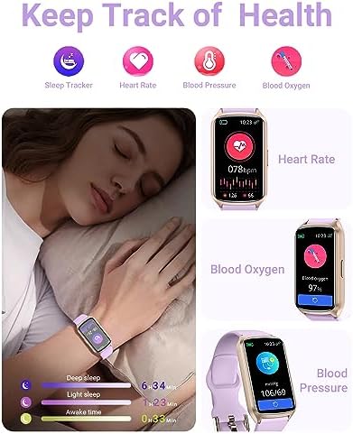 Amzhero Health Fitness Tracker with 24/7 Heart Rate, Blood Oxygen, Blood Pressure, Sleep Tracker, 5ATM Waterproof Activity Trackers with Step Tracker, Pedometer (S & L Bands Included) - Image 4