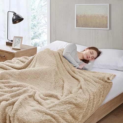 Woolrich Burlington Berber Blanket Super Soft, Cozy Lightweight Cover with Luxurious Velvet Binding, Modern Trendy All Season Bedspread Bedding-Set, King: 108x90, Tan - Image 3