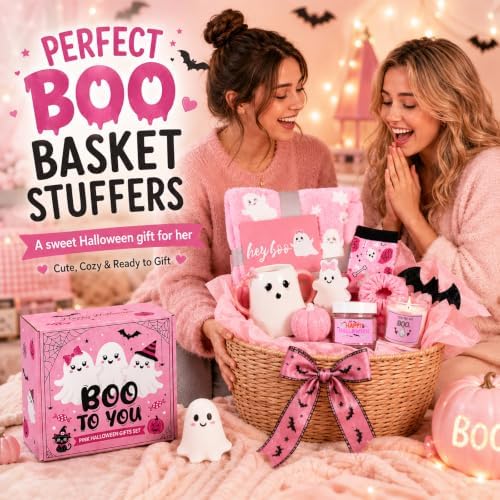 Pink Boo Basket Stuffers for Women Teen Girls, Girly Halloween Gifts - Image 3