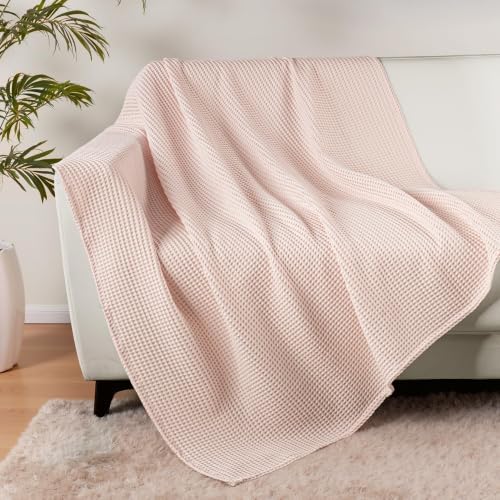 Exclusivo Mezcla 100% Cotton Oversized Waffle Throw Blanket for Couch Sofa - Image 4