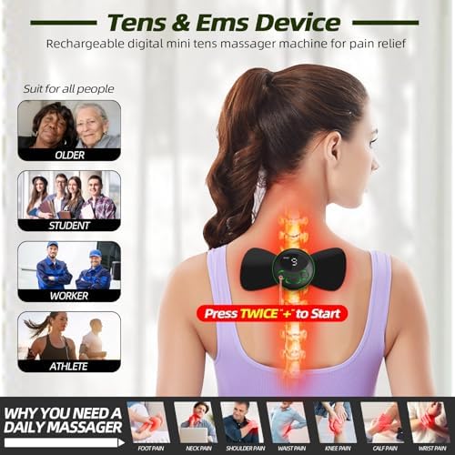 Wireless TENS Unit, TENS Unit Muscle Stimulator, Mini EMS Massager, 4 Pads - Image 2