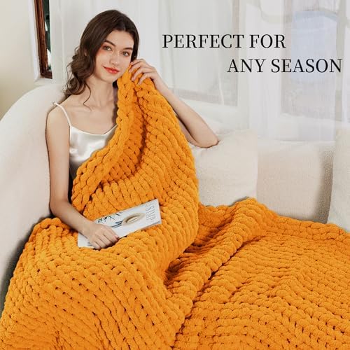Chunky Knit Blanket Throw for Couch, 51"x63" Chunky Yarn Knitted Blankets - Image 3
