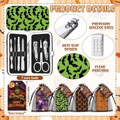 12 Sets Halloween Manicure Set Gifts Bulk with Bags Cards for Women - Image 2