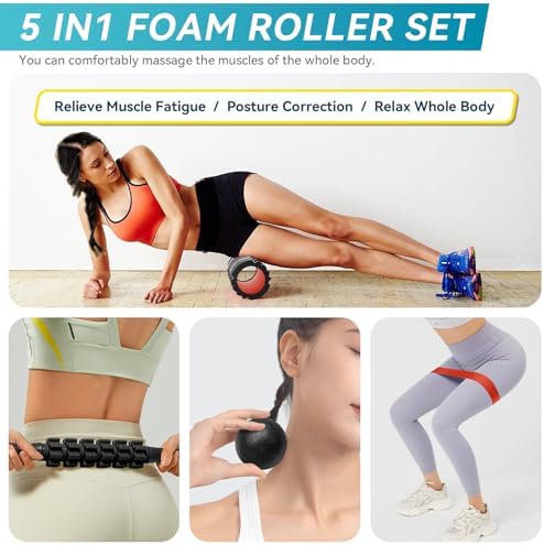 Krightlink 5 in 1 Foam Roller Set High Density Deep Tissue Massager - Image 6