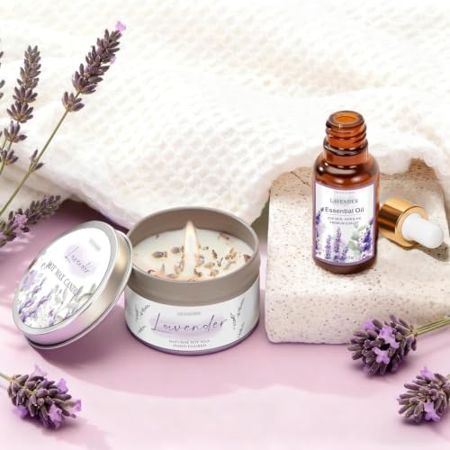 Gifts for Women Birthday Gift Baskets, Lavender Relaxing Home Spa Set - Image 7